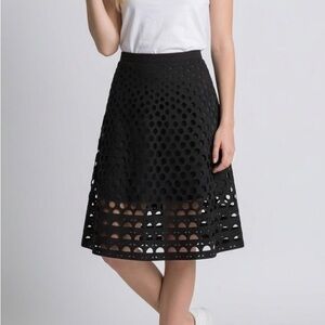 J. Crew Black Laser-Cut A-Line Skirt black-size 000